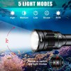 Genwiss Dive Light, 2000 Lumen Waterproof Flashlight with 5 Modes,