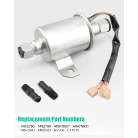 12V Universal Fuel Pump Fit for Cummins Onan Generator RV QD8000 8HDKAK-1046N 3.5-5 PSI 25-35 GPH, Replaces 149-2790 A064S967 A047N931 149-2583 RV006 E11012