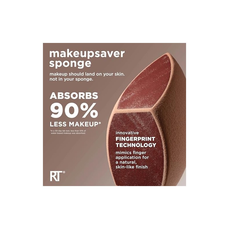 Real Techniques Esponja de maquillaje + pincel Trio