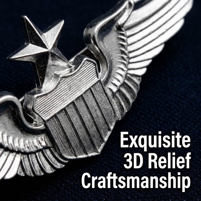 Pilot Pin,Pilot Wings Pin,Sliver Air Force Senior Pilot Wing Badge