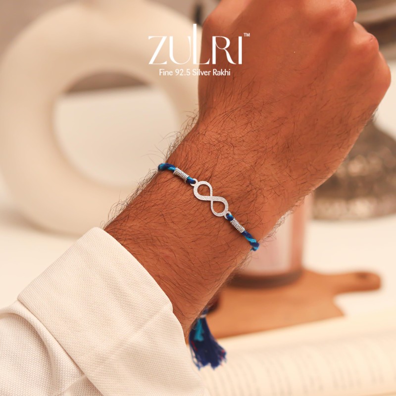 ZULRI 92.5 - Hilo azul infinito de plata pura para