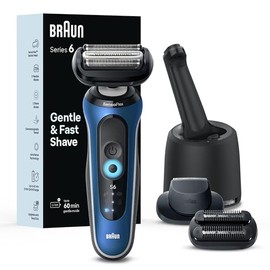 Braun Braun Electric Shaver for Men, Series 6 6177cc, Wet & Dry Shave, Turbo & Gentle Shaving Modes, Foil Shaver, Blue