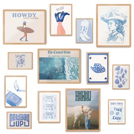 Coastal Cowgirl Room Decor Aesthetic, Coastal Granddaughter Decor, Beachy Western Room Decor Aesthetic, Beach Wall Art Prints, Blue Preppy Decor for Teen Girls Bedroom Decor, Coastal Cowgirl Decor