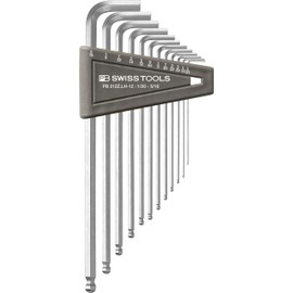 PB SWISS TOOLS Allen Key Set PB 212Z.LH-12 | 100% Swiss Made | 12-Piece Long Hex Key Set with Ballpoint, Inch Sized, for Screwdriving Work in Industry and Handcraft