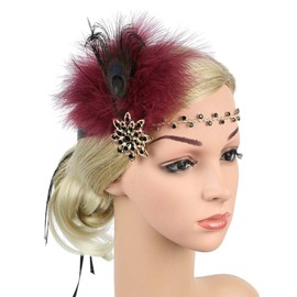 1920s Headpiece Great Gatsby Accessories Flapper Headband Wedding Headpieces for Bride Roaring 20's Art Deco Hair Clip