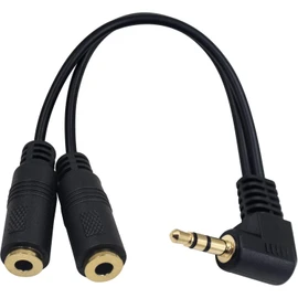 Poyiccot 3.5mm AUXケーブル2分配 オーディオケーブル L字型 3.5mm 延長ステレオオーディオ(オス)⇔3.5mmステレオ(メス) Y字 分岐 ケーブル