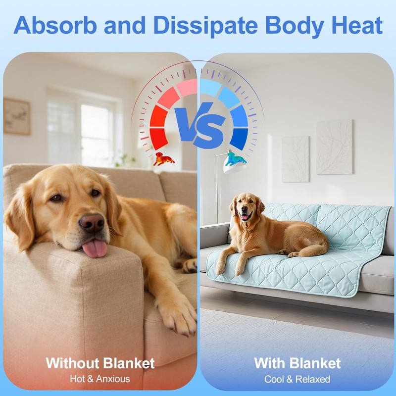 Tivray Q-MAX>0.4 Cooling Dog Blanket 30"×40", L, Blue