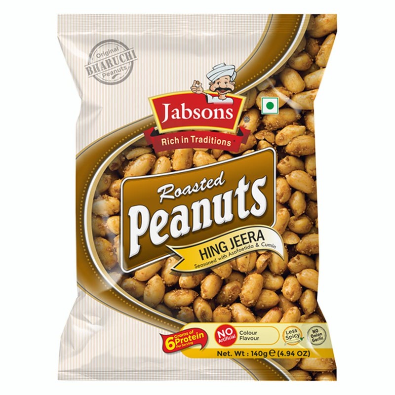 Jabsons - Jumbo Roasted Peanuts, Hing Jeera (5 PACK), 140g