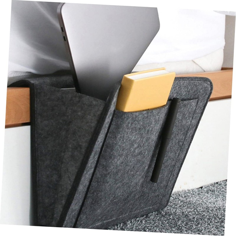 CAXUSD 2pcs Felt Bedside Pocket Organizer for Sofa and Bed