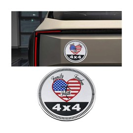 Mandark Faith Family Freedom Badge Rated Car Emblem, 4 x 4 3D Metal Automotive Badge Decals, Round Vehicle Exterior Decorative Emblem Stickers, Compatible with Wrangler SUV, Truck, RV