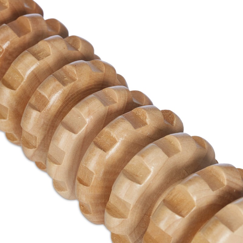 Relaxdays 3 x Wooden Massage Roller with 2 Handles, Manual