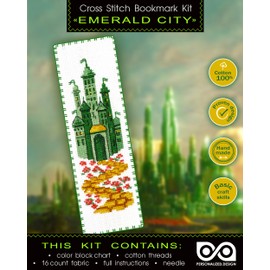 Emerald City: The Wonderful Oz Wizard - Couted Cross Stitch Bookmark Kit