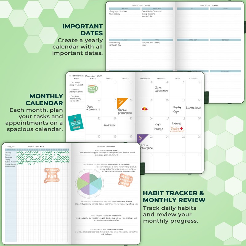 Clever Fox Medical Planner Daily – Health Diary Notebook, Wellness