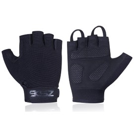SKSZ LEATHER Gym Gloves| Weight lifting Gloves| Training Gloves with Wrist Support | Gym Gloves Men | Full Finger Work Gloves | for Cycling Hanging & Pull-up’s, (Black Half Finger, XL)