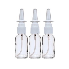 ADVANCED ASCENT Clear Glass 1 oz with Nasal Sprayer - EMPTY, Refillable, Travel Size, Quality Glass! (3 Pack)