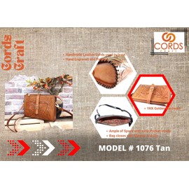 Hantooled - Bolso bandolera de piel para mujer, color café, bolso cruzado para mujer, Beige Bronceado, M