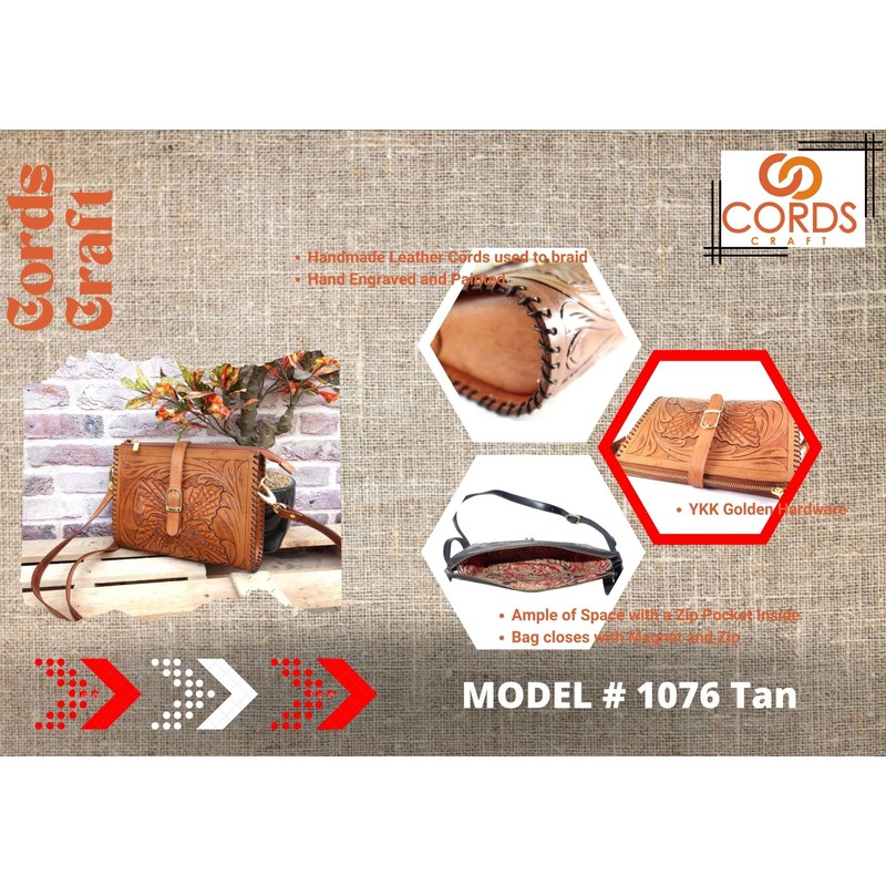 Hantooled - Bolso bandolera de piel para mujer, color café,
