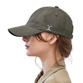 VARZAR VA Curved Stud Ball Cap, 4 Colors, Unisex, Korean Brand, Korean Fashion Hat, UV Protection, Deep, Small Face Effect, SNS Topic, Celebrity Wear, Braun, 56 to 60 cm