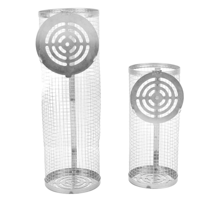 2PCS BBQ Net Tube Stainless Steel Barbecue Grill Basket Rolling