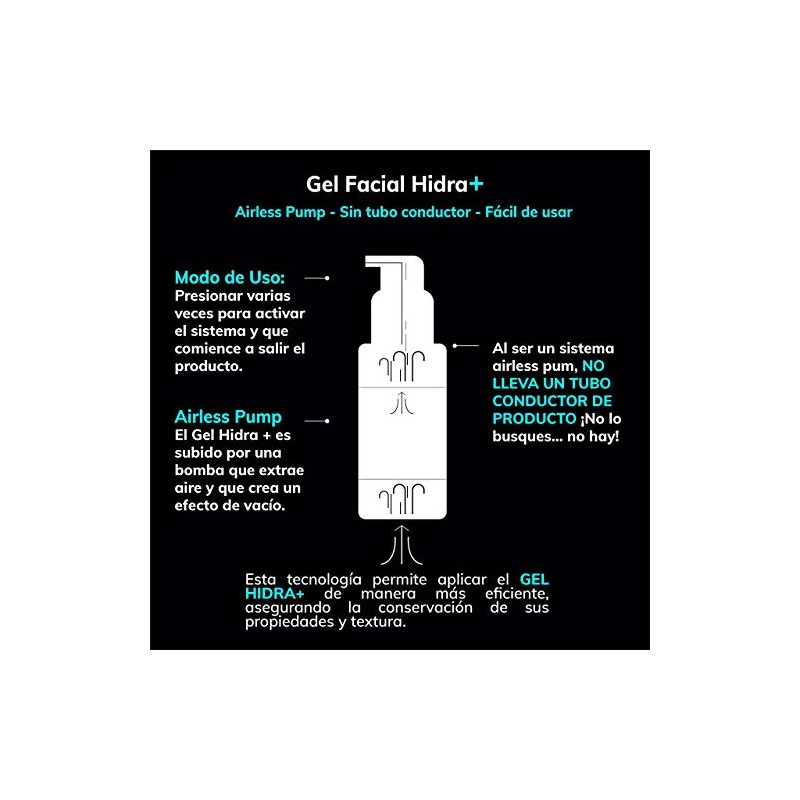 Gel Hidratante Facial Ácido Hialurónico Niacinamida Alga Wakame Ingredientes Naturales