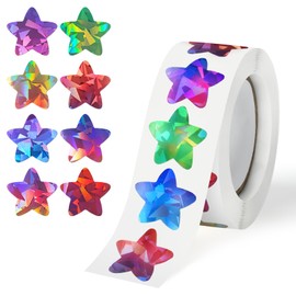500 Pcs Dazzling Multicolor Star Stickers for Kids Rewards, 1 inch Self Adhesive Metallic Glitter Foil Stickers Sparkly Star Stickers Reward Behavior Chart Labels for School Students Teachers Supplies