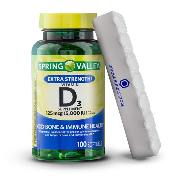 Spring Valley, Vitamin D3 Softgels, Vitamin D3 5000 IU, 100