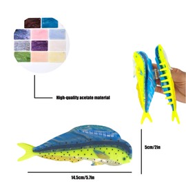Novelty Mahi-Mahi Fish Hair claw clip，Funny Sea Creature Shape Acetate Hair Clip，Cute Acetate Hair accessories,New Big Claw Barrettes For Women. (Mahi-Mahi Fish)