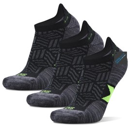 Busy Socks 3 Pack Women's Ankle Compression Arch Support Running Athletic Anti Blister Cushioned No Show Short Coolmax Cotton Socks for Men, Medium, Black