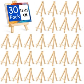 JMIATRY Pack of 30 Small Easel, Wooden Table Easel, Mini Easel Wood for Wedding Decoration, Table Decoration, Painting Crafts, Photo Album