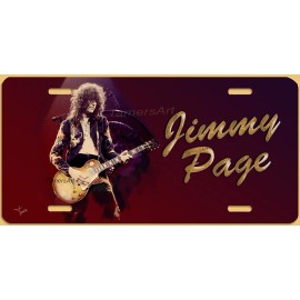 Unbranded JIMMY PAGE LED ZEPPELIN ART LICENSE PLATE