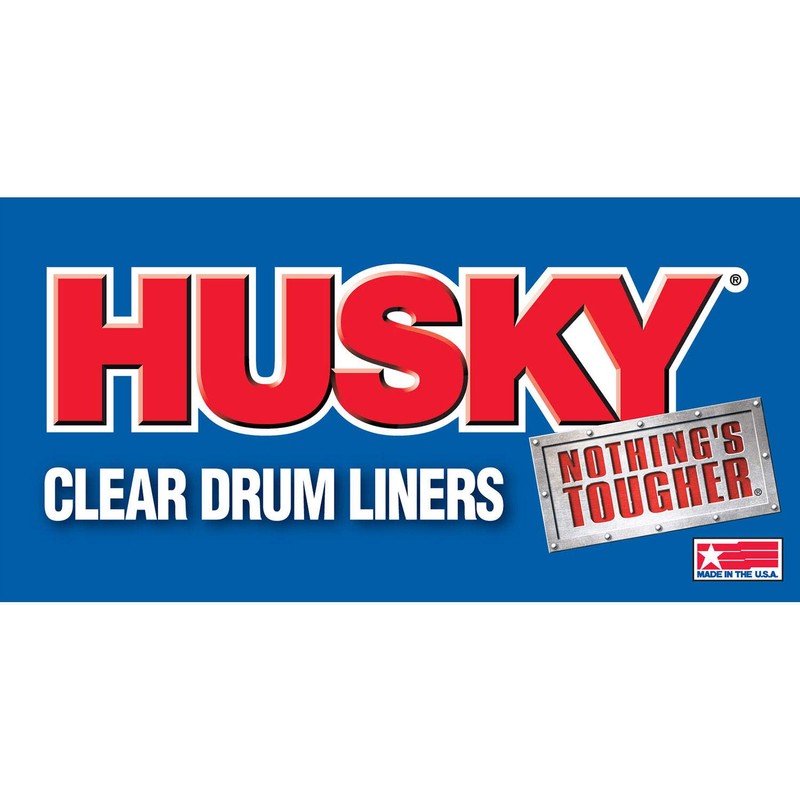 Husky 55 Gallon Clear Flap Tie Drum Liner- 80 ct.
