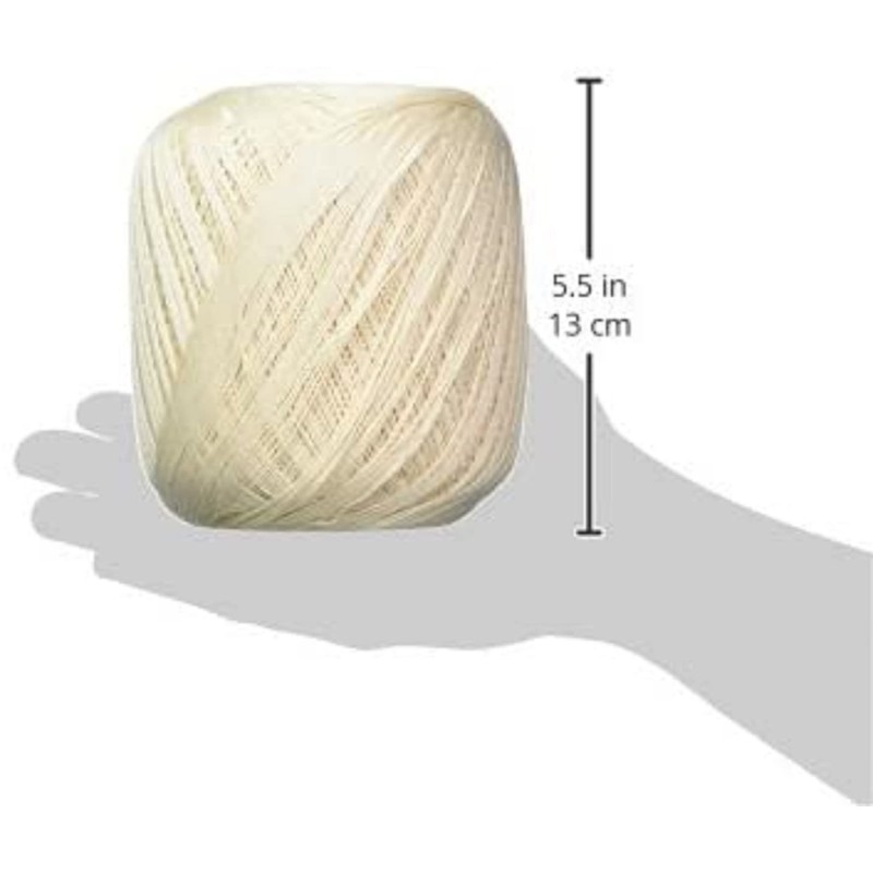 Hilo de ganchillo de corazón rojo, 1000 yardas, blanco