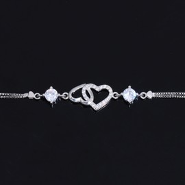 Bracelet for Women, 925 Sterling Silver Infinity Love Heart Bracelets, Bracelet for Women, Girls, Wife, Sister, Lover, Mum, One size, Sterling Silver, No Gemstone