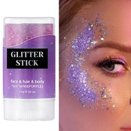 Shiny Glitter Stick,Clothes Face Shimmer Glitter Stick | Sparkling Accessories Skin-Friendly Versatile for School Stage Performance Celebration