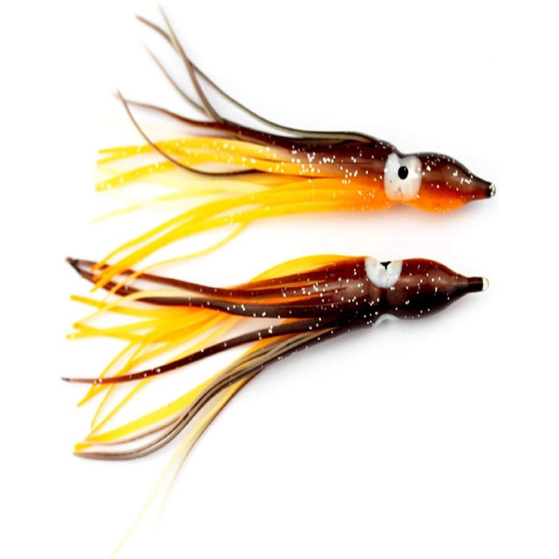 ANCLLO 30 Pieces Multicolor Soft Octopus Lures Squid Rock Baits