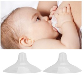 Finever Nipple Shields for Nursing Newborn for Women Breastfeeding Baby Premium Contact Nippleshield for with Latch Difficulties or Flat or Inverted Nipples Clear (20mm/0.78inch, 2 Count)