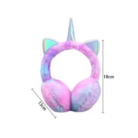 Jagowa 1 Piece Winter Unicorn Earmuffs Warm Cold Fuzzy Earmuffs Warm Earmuffs Cute Earmuffs for Ladies Children Girls Adult, Purple