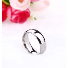 TIGRADE 2mm 4mm 6mm 8mm 10mm Titanium Ring Plain Dome High Polished Wedding Band Comfort Fit Size 3-15,6mm,Size 8.5