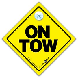 On Tow, On Tow Sign, On Tow Car Sign, Towing Sign, On Tow Sign, Car Sign, Automobile Sign, Vehicle Sign, Car Safety Sign, Towing, Breakdown Sign 14cm x 14cm