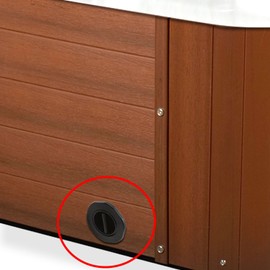 Hot Tub Spa Drain Valve - Cabinet Exterior Flush Mount - Attaches to Garden Hose