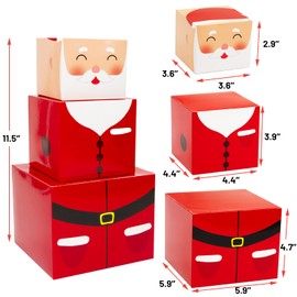 WorldBazaar Christmas Nesting Box for Gift Christmas Stackable Small Gift Box 12 PCS Xmas Decorative Stacking Gift Boxes with Lids Holiday Winter Party Decor Supplies