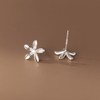 Reffeer Solid 925 Sterling Silver Small Flower Earrings Studs for