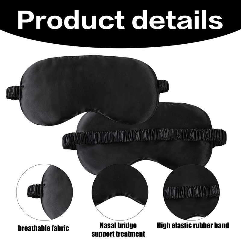 Pack of 2 Silk Sleeping Masks, Comfortable Sleeping Mask for