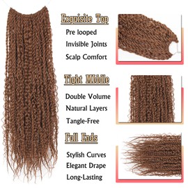 Boho Island Twist Crochet Hair 24 inch Senegalese Twist Crochet Hair with Soft Curly Ends 8 Packs Pre-looped Bohemian Goddess Twist Synthetic Braids Crochet Hair for Black Women (24Inch,30#)