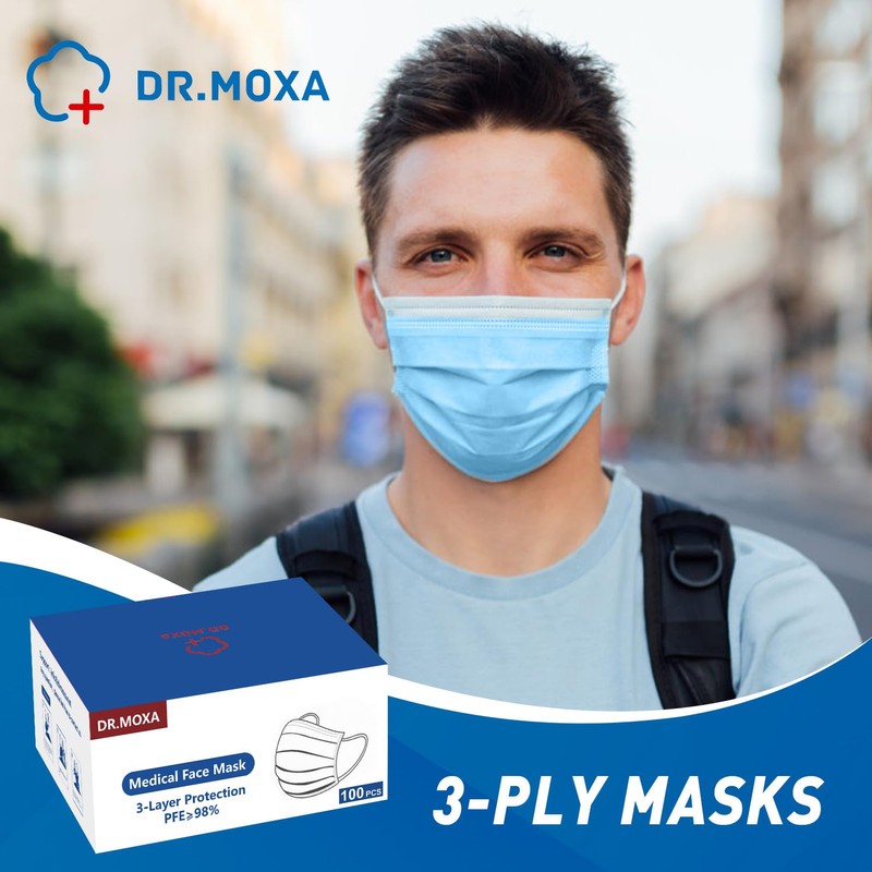 100 Pack Disposable Face Masks ASTM Level 2, Medical Grade
