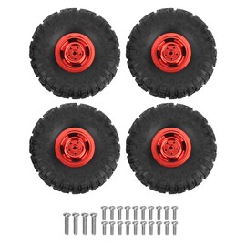 Dilwe Rubber tire tire replacement for MN90 91 99 99S 1/12 RC Car Crawler Upgrade Part Accessories (Red)