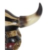 Western Bison Bull Cow Skull With USA Flag Maltese Fire
