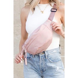 Aili's Corner Marisa Nylon Crescent Sling Belt Bum Fanny Bag - COLOR: Pale Mauve, SIZE: OneSize