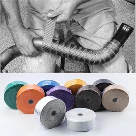 cyclingcolors Heat Protection Tape 25 mm x 10 m Fibreglass Exhaust Tape with Cable Ties for Manifold Thermal Tape Manifold Tape Car Motorcycle Moped, Black