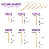 Swpeet 120Pcs 6 Sizes Gold Brass Plated Metal Screw-in Square